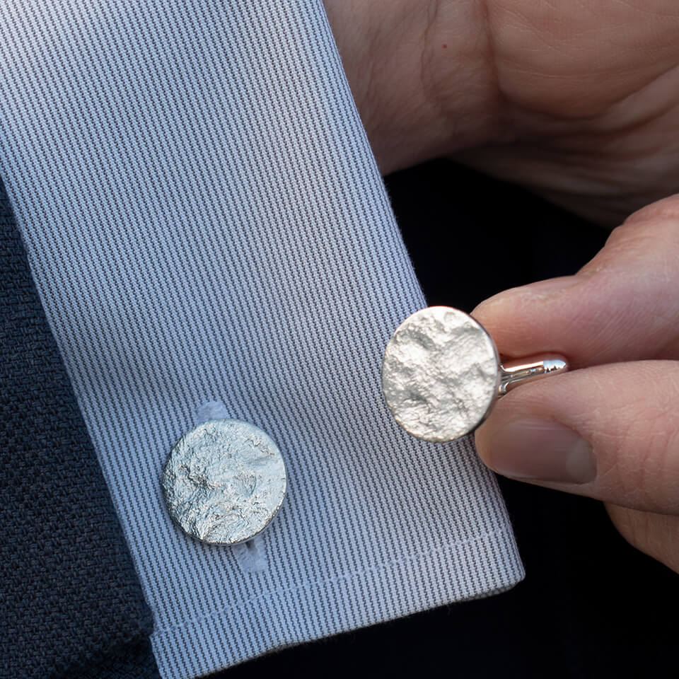 Memorial Ashes Cufflinks in Silver or Gold