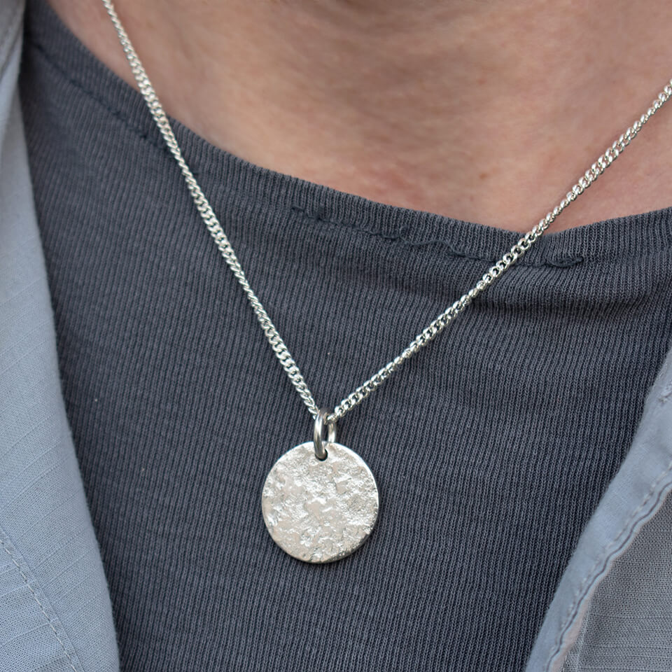 Memorial Ashes Disc Necklace for Him or for Her