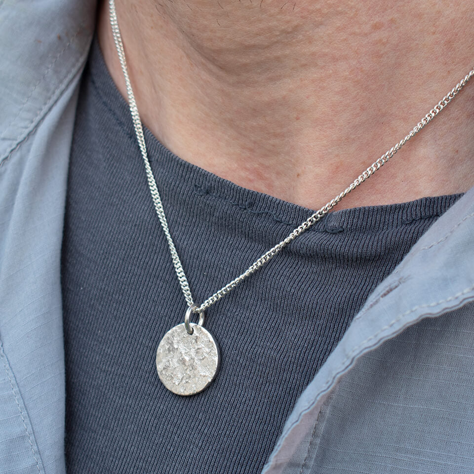 Memorial Ashes Disc Necklace for Him or for Her