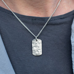 Memorial Ashes Imprint Dog Tag Necklace for Him Hold upon Heart