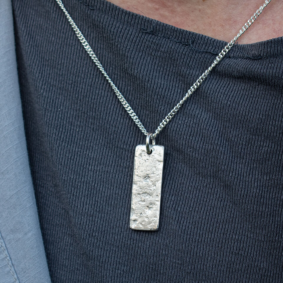 Memorial Ashes Jewellery for Men | Slim Tag Necklace