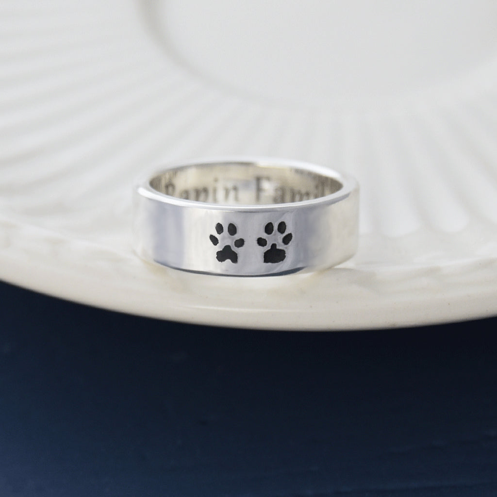 Personalized paw print ring best sale