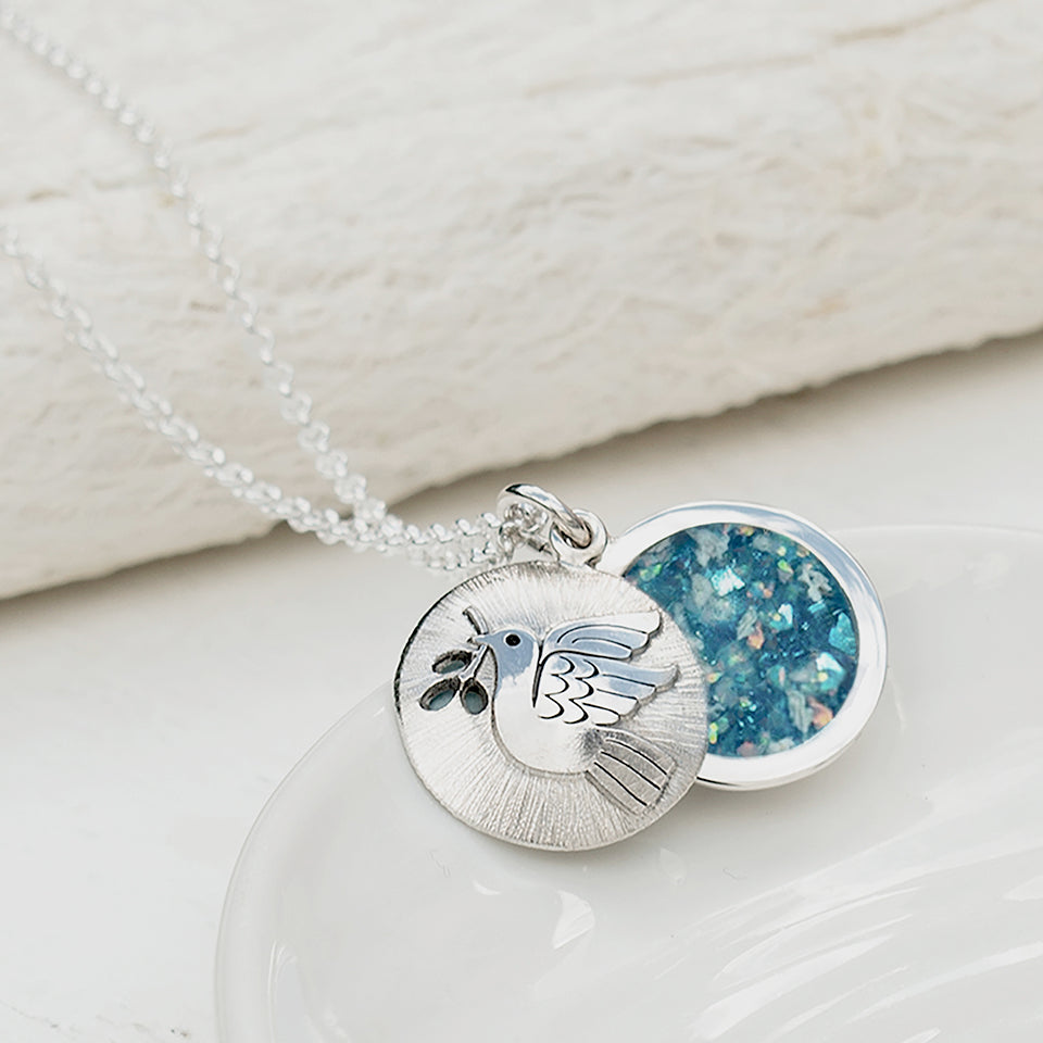 Cremation Pendant Ashes To Ashes Necklaces Dove Memorial Ashes