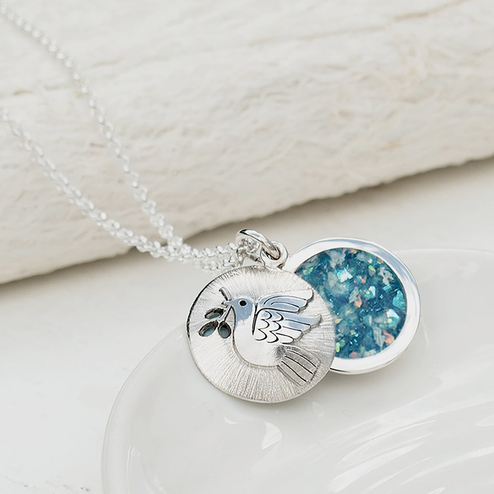 Cremation Ashes Memorial Jewellery | Dove Ashes Necklace