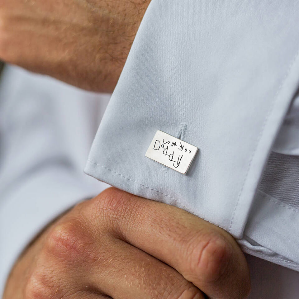 PERSONALISED CHILD'S DRAWING CUFFLINKS - RECTANGLE