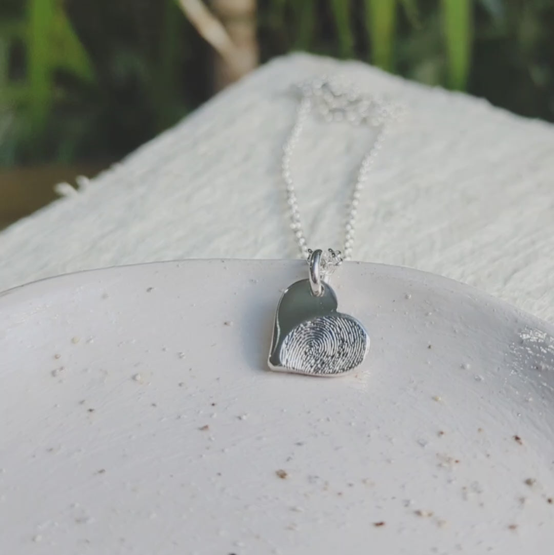 FINGERPRINT DAINTY HEART CHARM