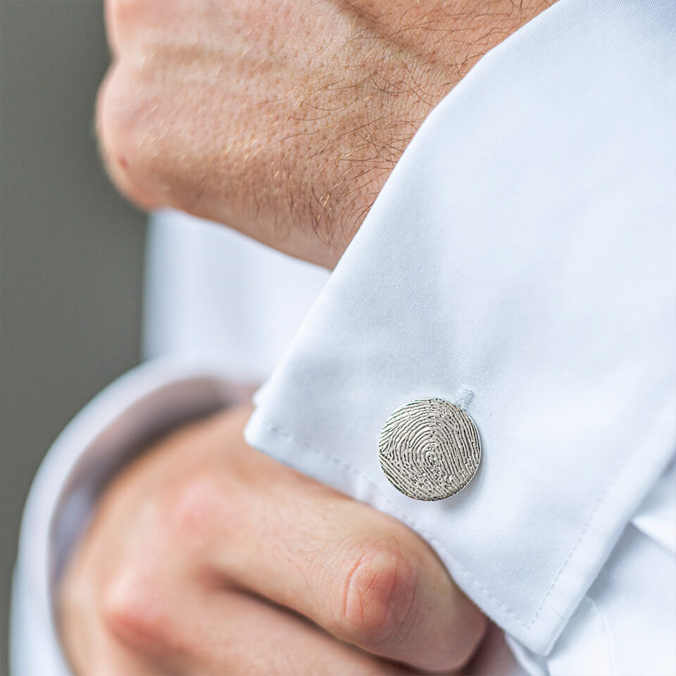 Fingerprint on sale cufflinks silver