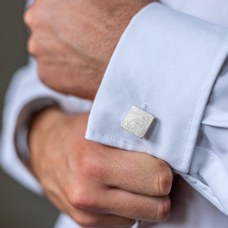 Square script engraved store cufflinks | Square personalized cufflinks | Engraved cufflinks | Custom cufflinks | Mens initial cufflinks