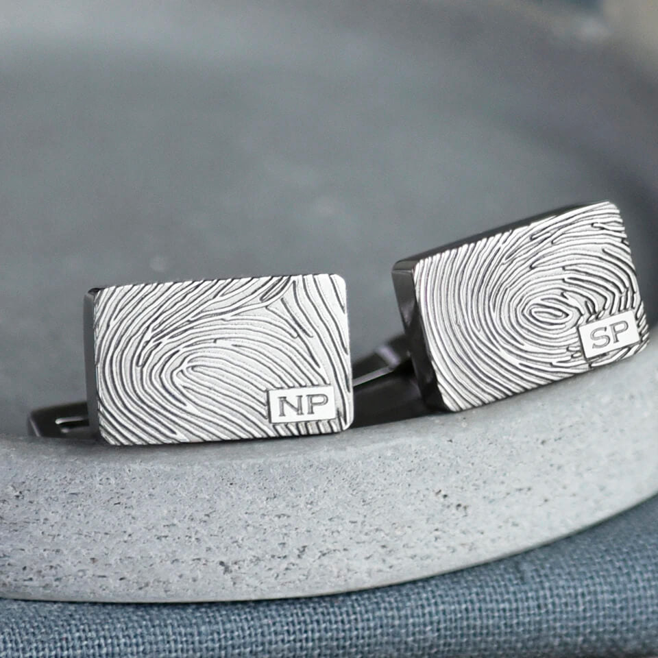 Personalised fingerprint cufflinks | Gift for grandad