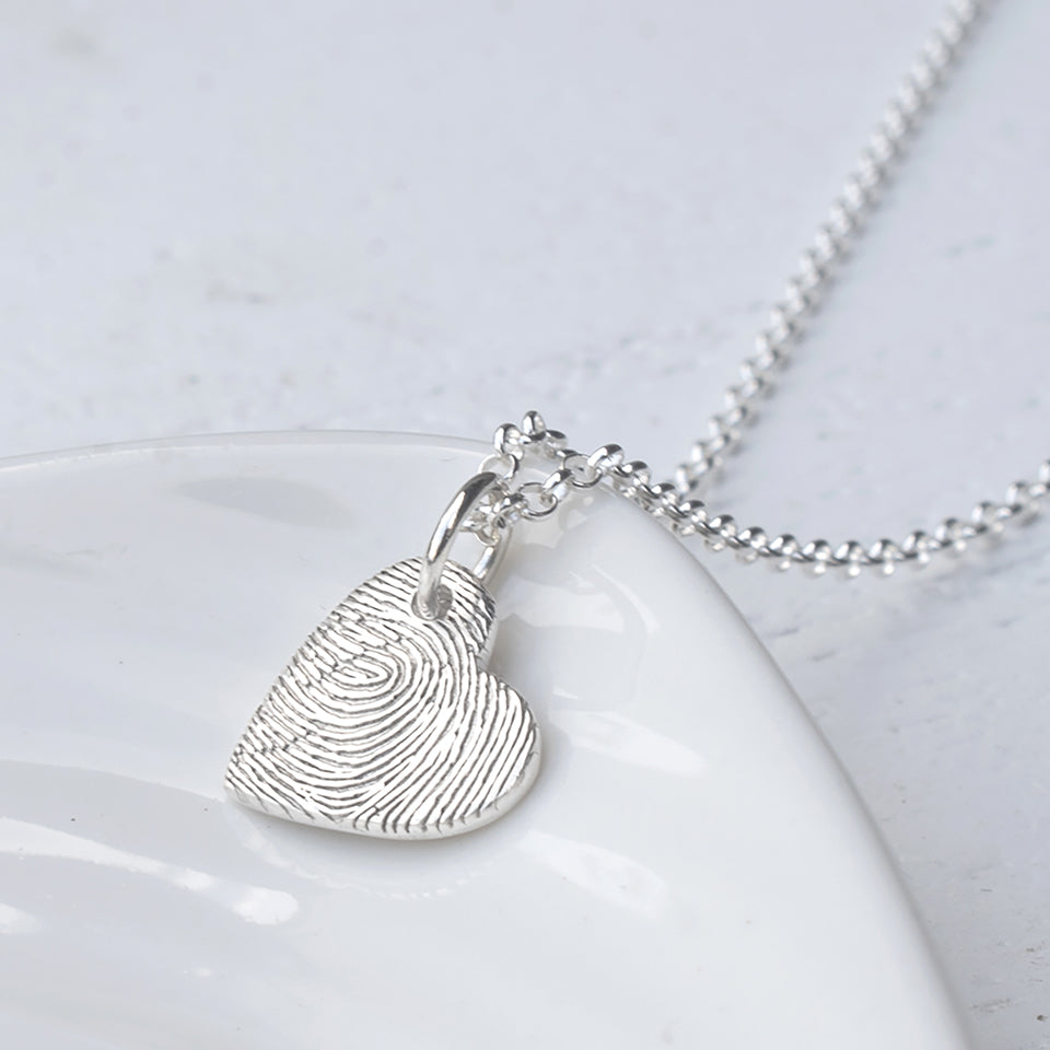 Silver Fingerprint Memorial Necklace