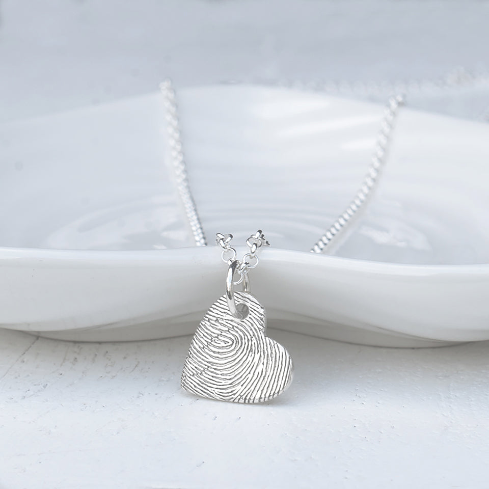 Fingerprint Heart Charm