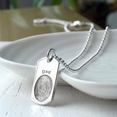 Fingerprint dog tags silver online