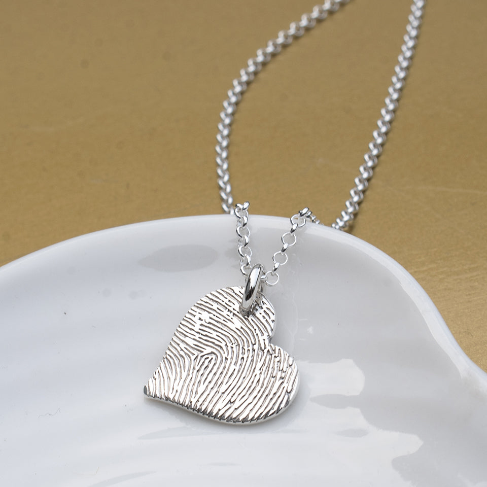Memorial Jewellery | Silver and Solid Gold Fingerprint Necklace