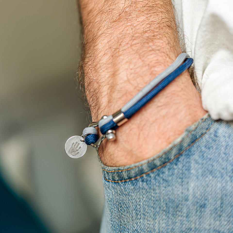 Baby handprint footprint bracelet for dad