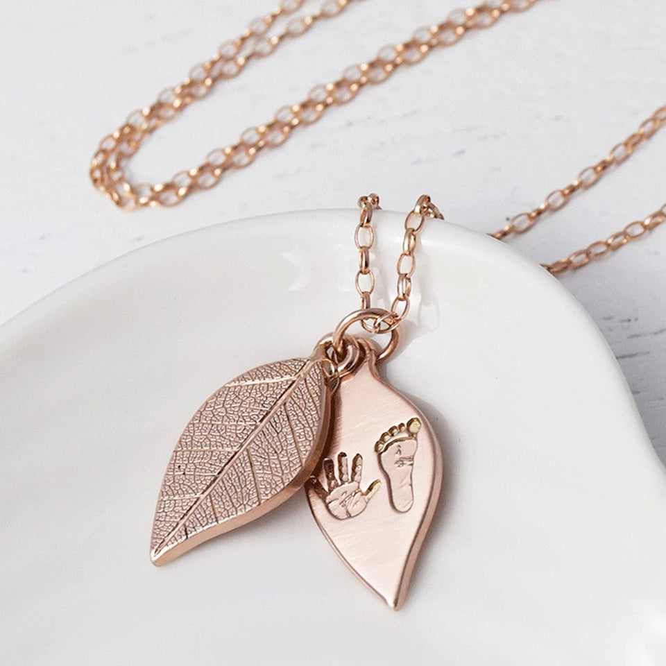 Handprint Footprint Leaf Swivel Locket Keepsake Jewellery for