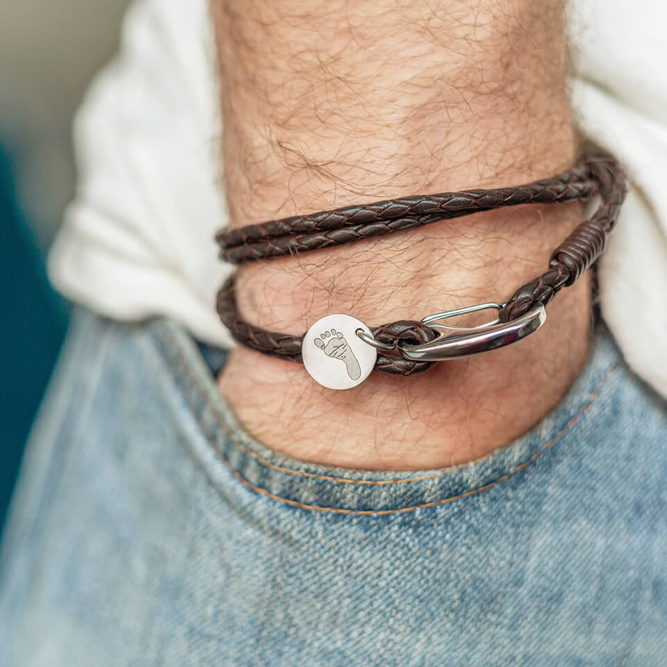 Personalised Handprint Bracelet | Father's Day Gift for Dad