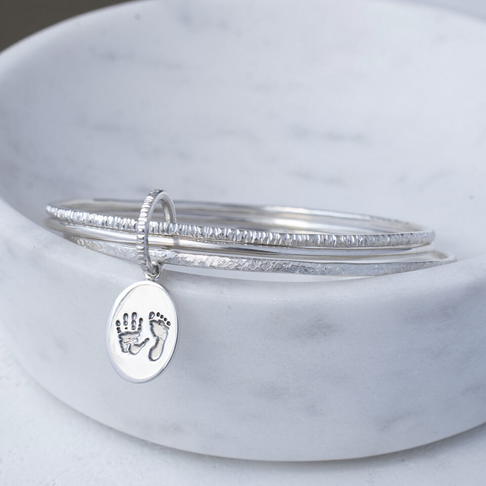 Silver Memorial Handprint Keepsake Jewellery