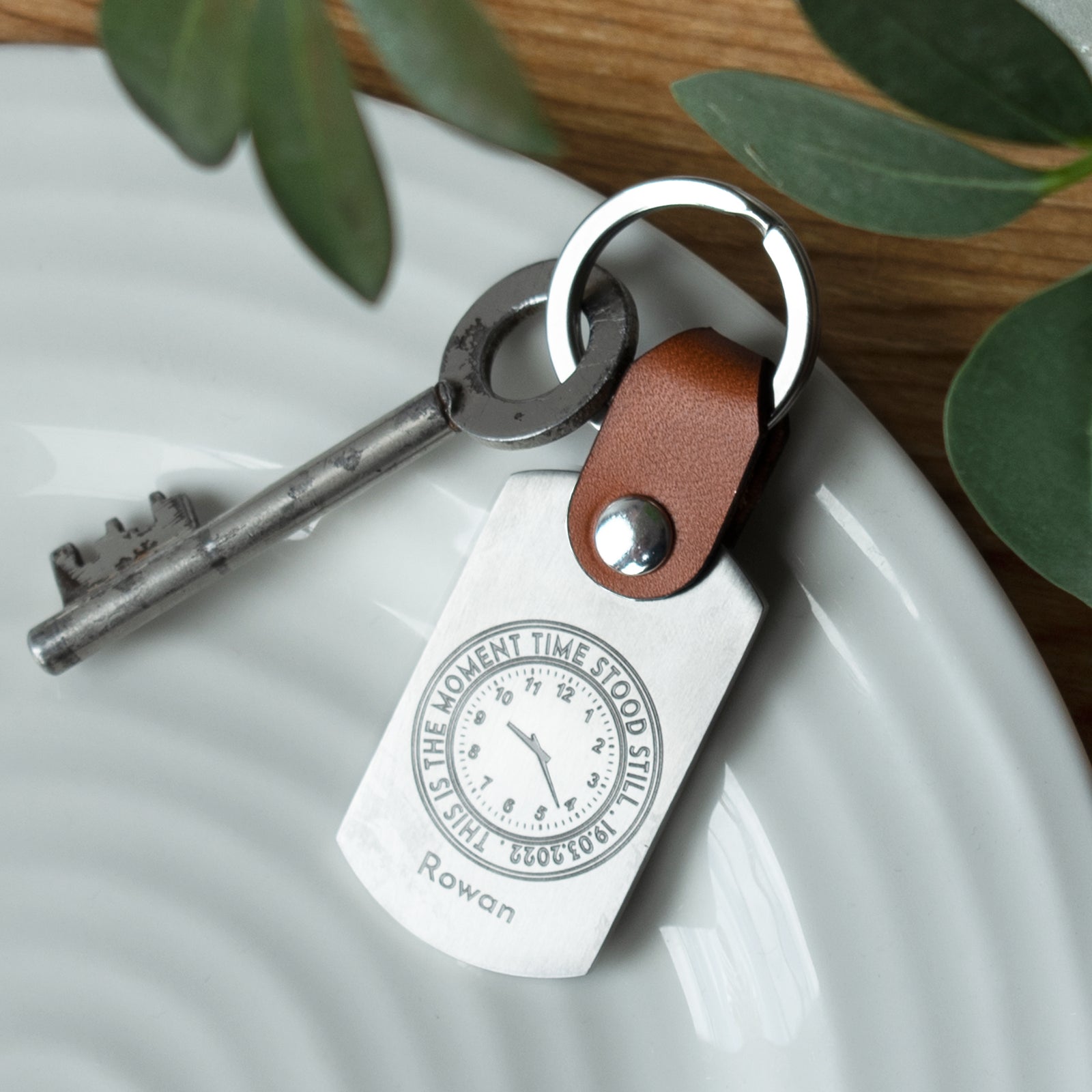PERSONALISED BIRTHDAY OR ANNIVERSARY TIME STOOD STILL KEYRING