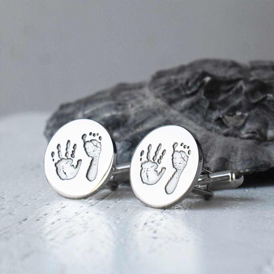 Memorial Handprint Cufflinks in silver or gold