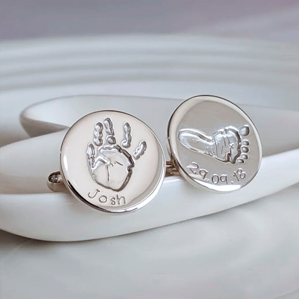 Memorial Handprint Footprint Cufflinks | Memorial Jewellery