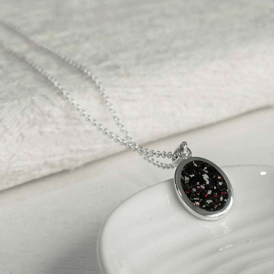 Oval Memorial Ashes Necklace