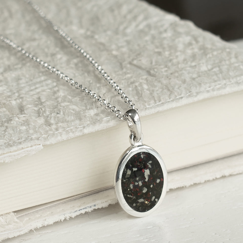 Oval Memorial Ashes Necklace
