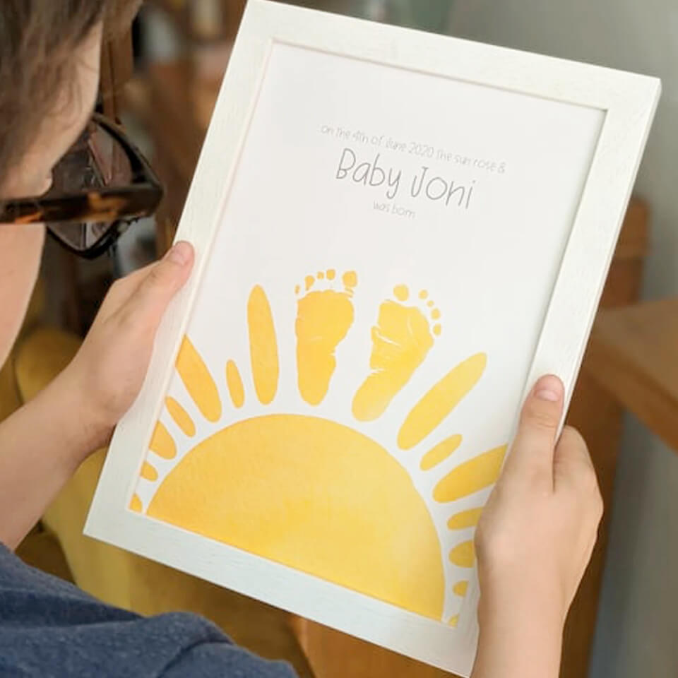 Personalised Baby Footprint My Sunshine Print | Nursery Decoration
