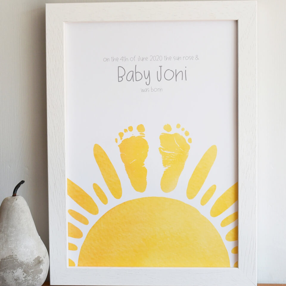 Personalised Baby Footprint My Sunshine Print | Nursery Decoration