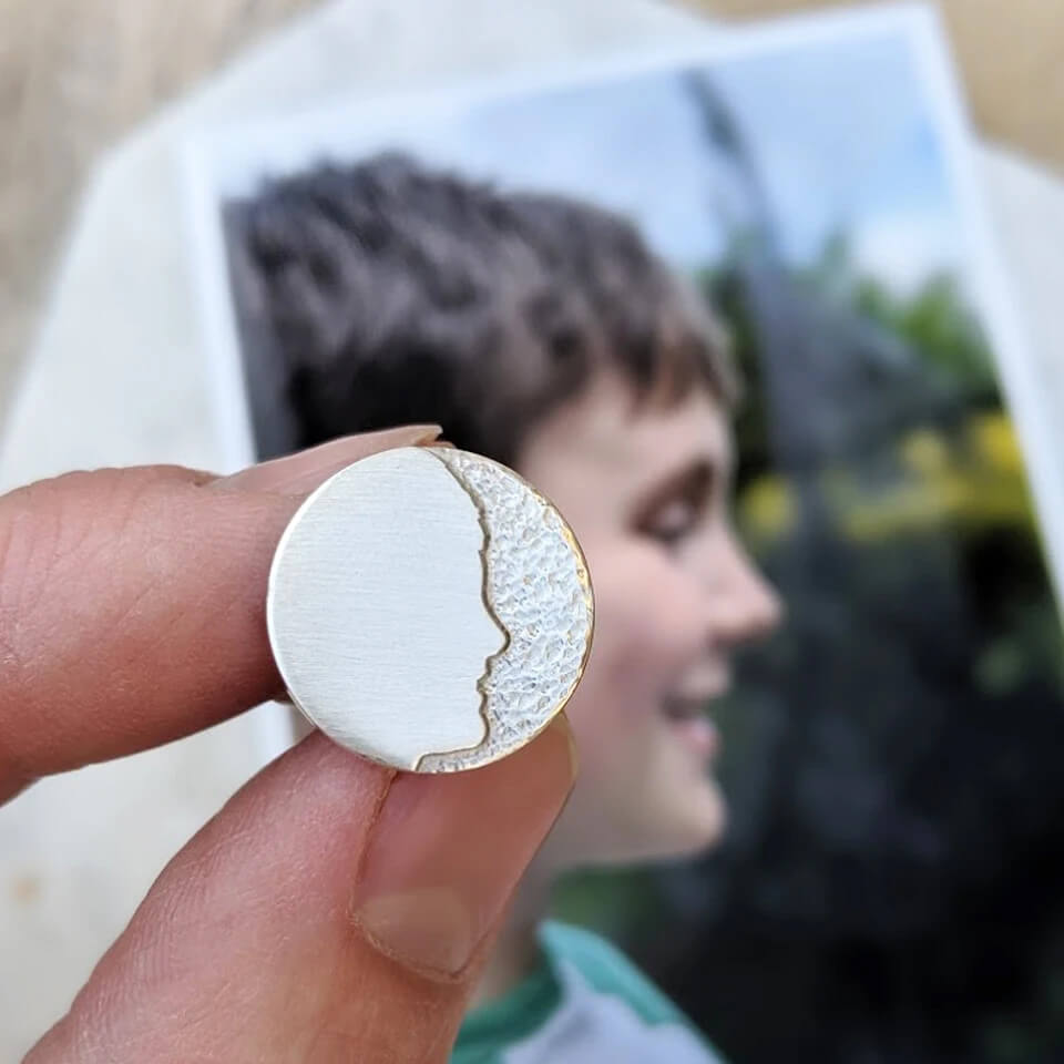 Personalised Silhouette Cufflinks | Wedding Day or Father&#39;s Day Gift