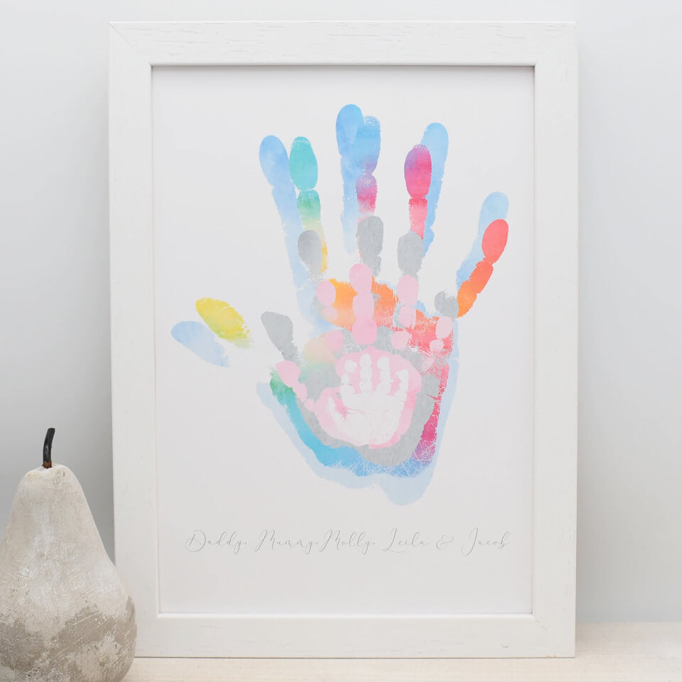 Personalised Family Handprint Art | Rainbow | Family Keepsake