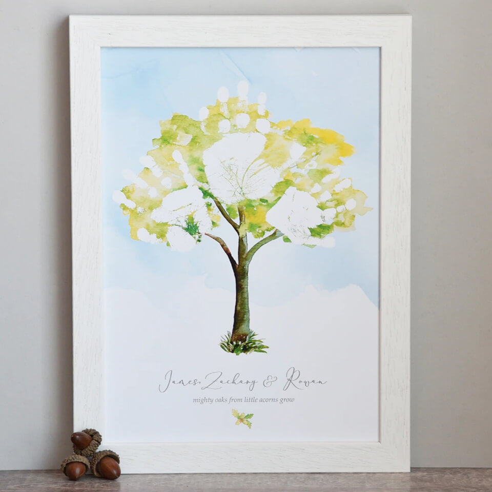 Personalised Family Tree Handprint Mighty Oak Print