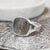 Men's memorial fingerprint signet ring in silver