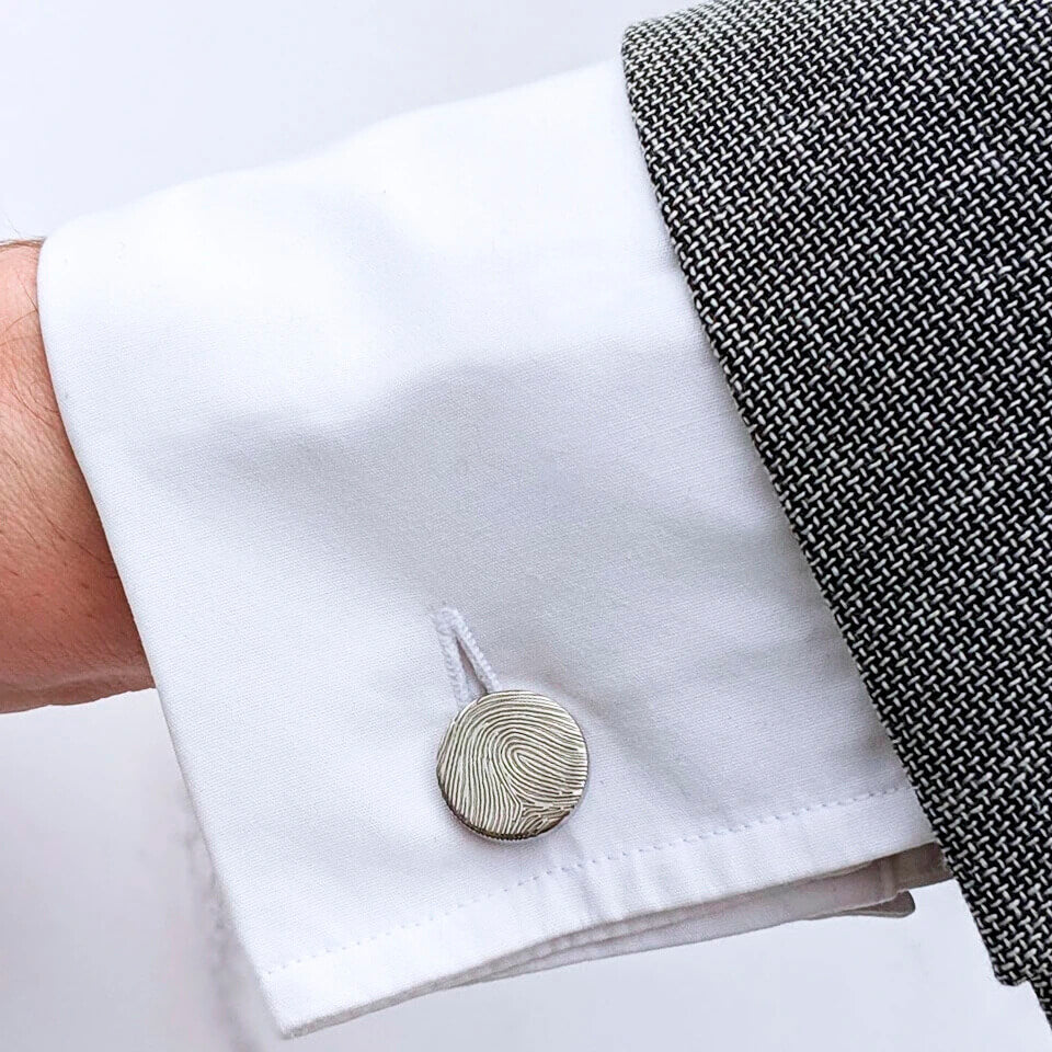 Fingerprint Cufflinks | Wedding Day Gift for Groom