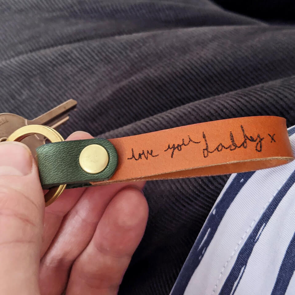 Personalised Handwriting Keyring For Dad