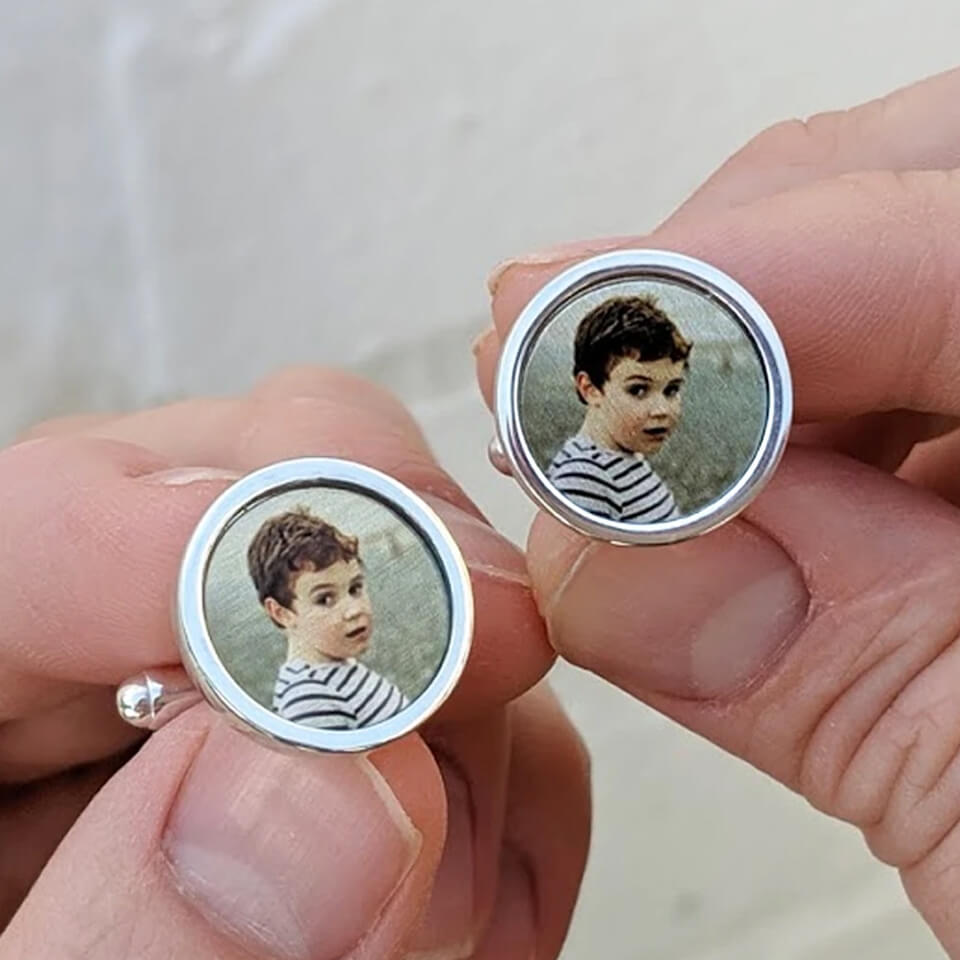 Personalised Photo Cufflinks | Wedding Gift for the Groom