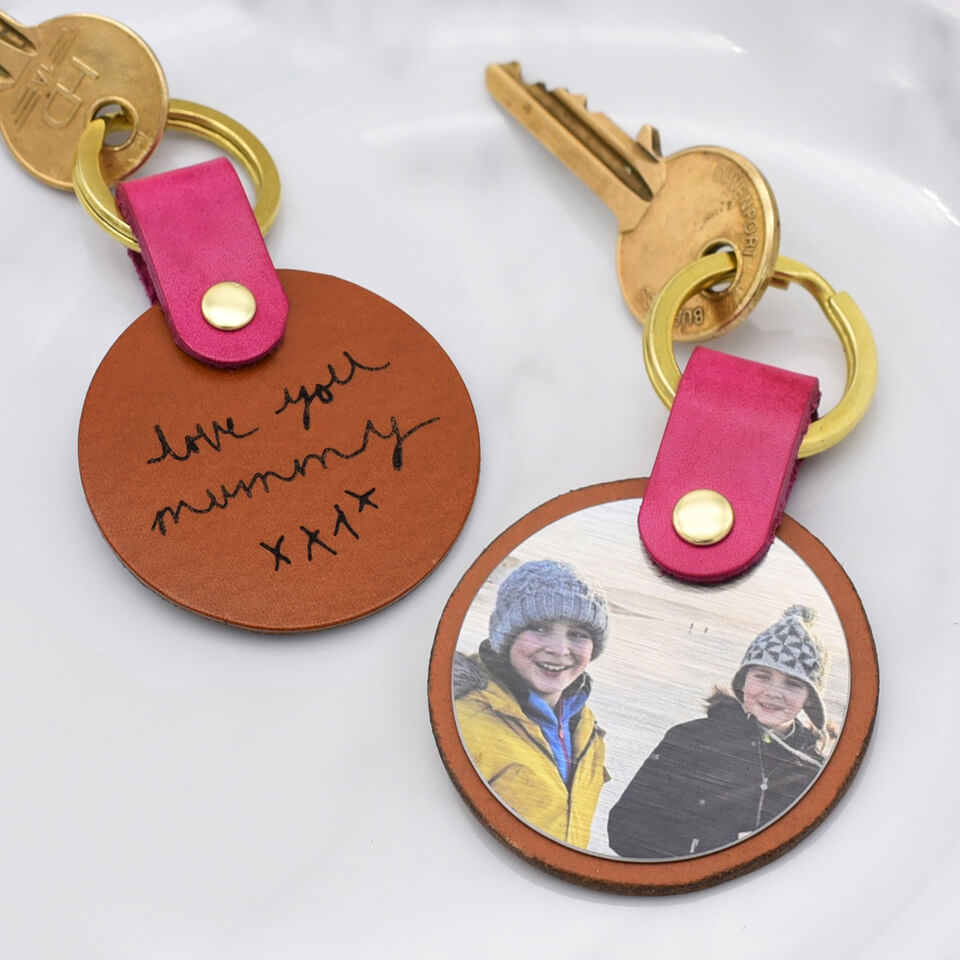 Personalised Photo Leather Keyring | Mother's Day Gift