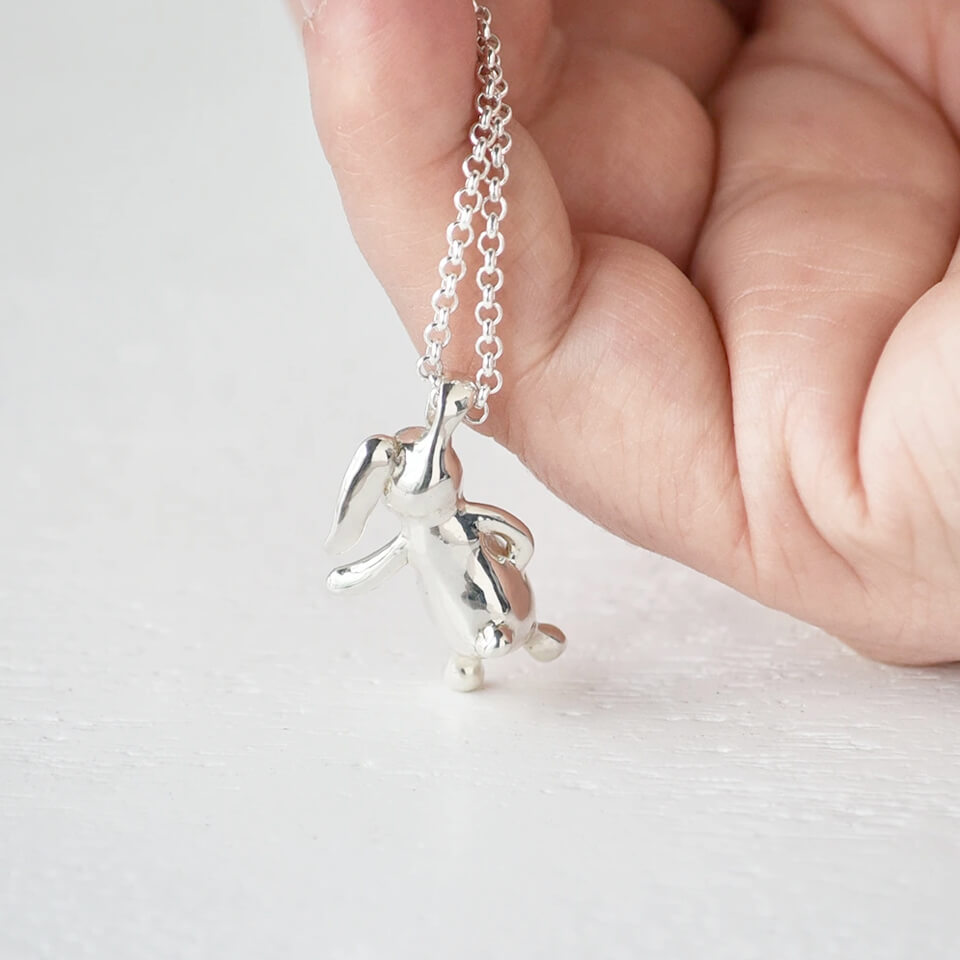 PERSONALISED FLOPPY BUNNY RABBIT NECKLACE