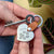 Personalised Pets Pawprint Heart Keyring made from stainless steel and real leather