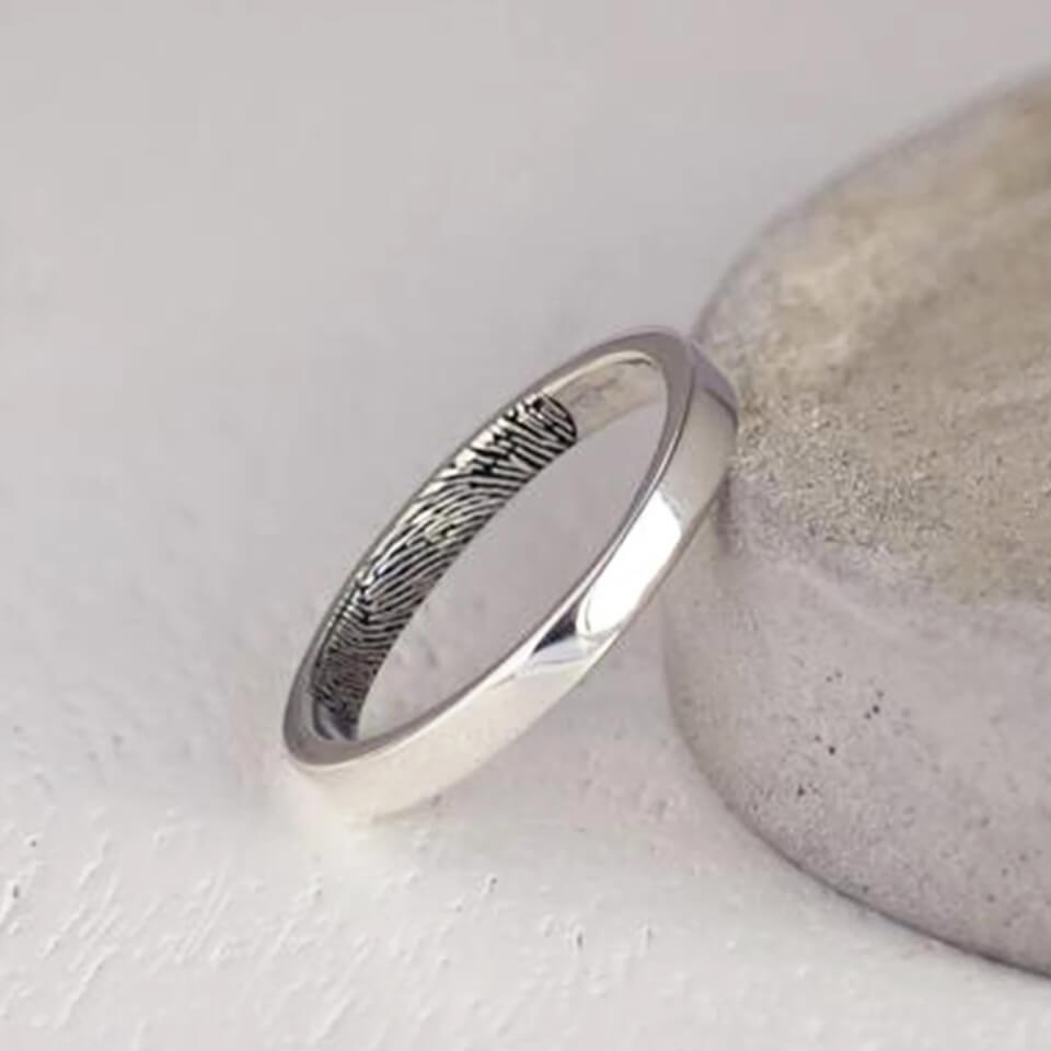 secret fingerprint wedding rings | Personalised his and hers rings