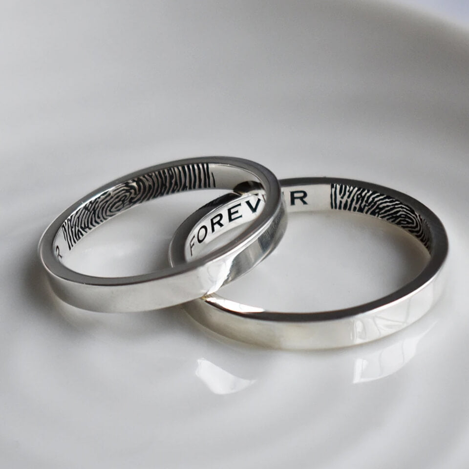 Personalised Fingerprint Ring in 9ct and 18ct Gold or Sterling
