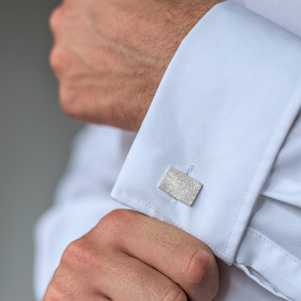FINGERPRINT CUFFLINKS - RECTANGLE