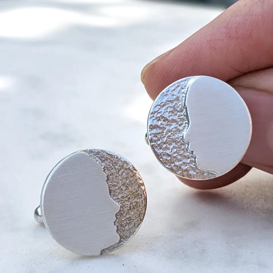 Personalised Child&#39;s Silhouette Cufflinks in Sterling SIlver or Gold