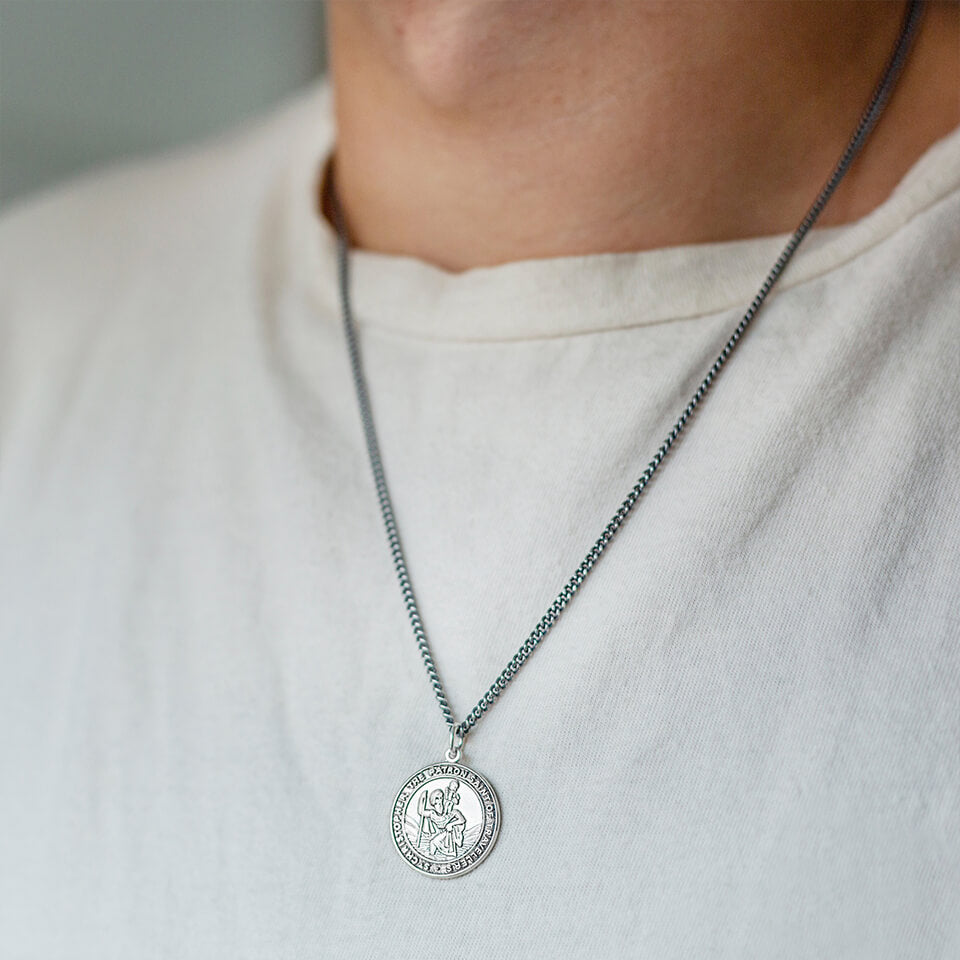 ST CHRISTOPHER HANDPRINT & FOOTPRINT NECKLACE