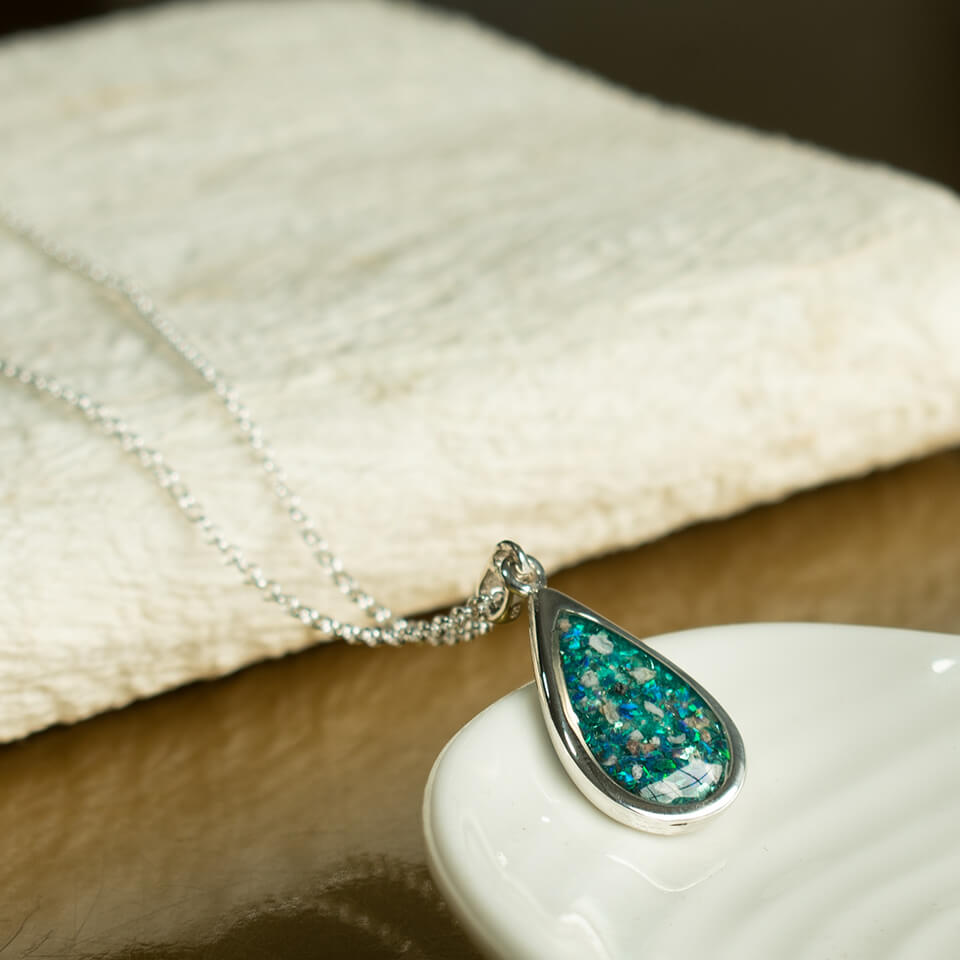 Cremation Ashes Teardrop Necklace