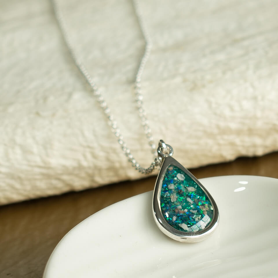 Cremation Ashes Teardrop Necklace